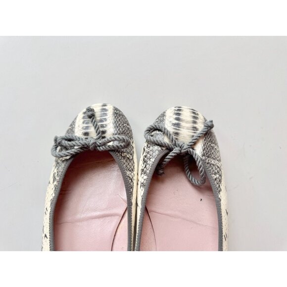 PRETTY BALLERINAS Rosario Sand Snake Embossed Leather Ballet Flats, Size 42 - Picture 7 of 14
